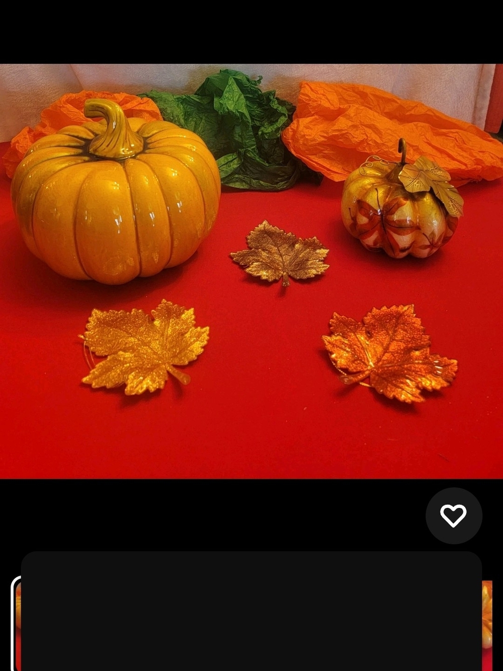 Orange Ceramic Pumpkin Holiday Decor - Brand Unbranded